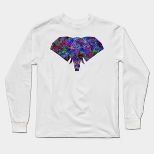 Glam Rainbow Metallic Elephant Long Sleeve T-Shirt